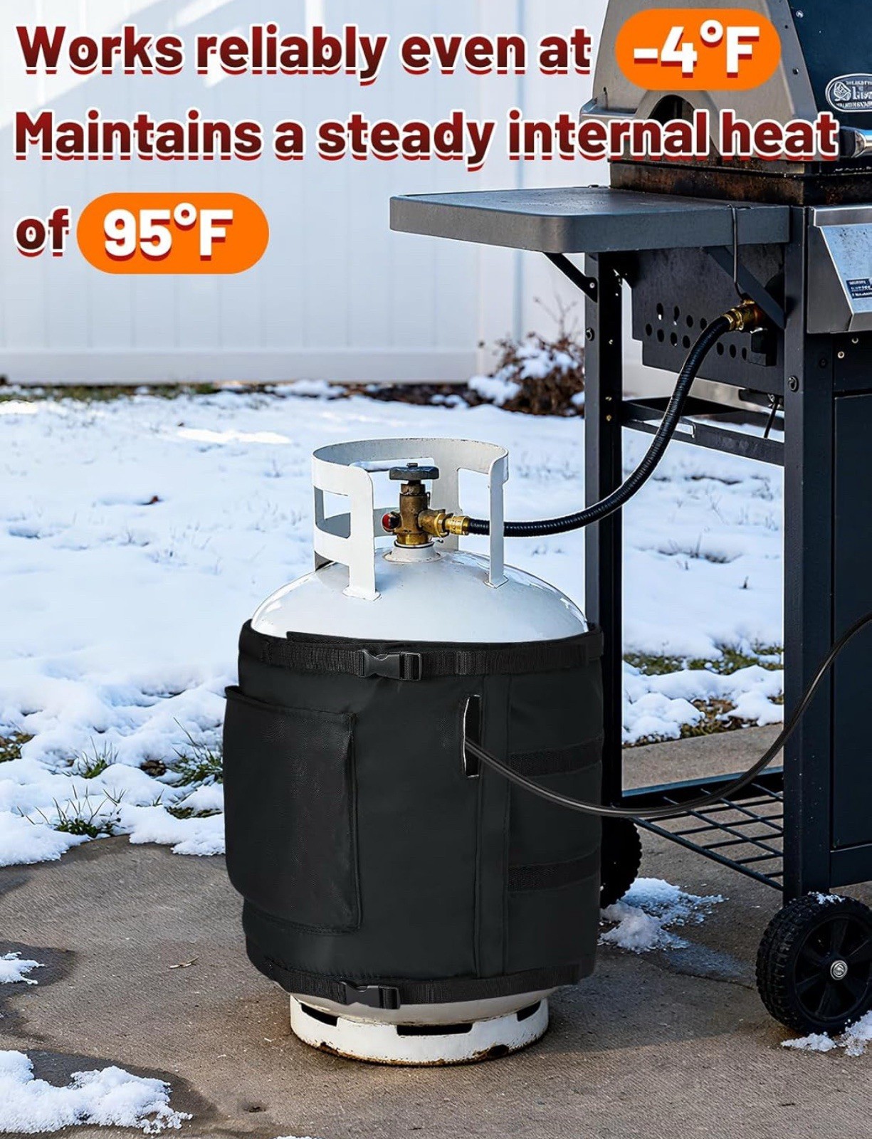 Temp Drop Tank Temp-Controlled Propane Tank Heater Blanket for 5-40Lb Tanks with Timer ...