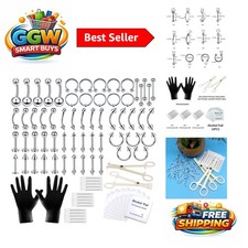 Comprehensive 84-Piece Body Piercing Kit - Implant Grade Stainless Steel Jewelry