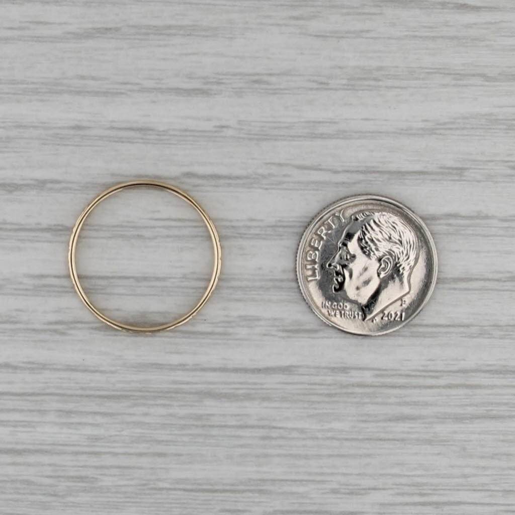 Crosshatch Pattern Stackable Ring 14k Yellow Gold… - image 7