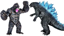 Set of 2 Monster Figure King of The Monsters vs King Kong Toys, Movable Joint...