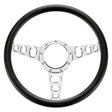Restoparts 3-spoke Steering Wheel W Banjo Type Billet Aluminum Spoke Restoparts 3-spoke Steering Wheel W Banjo Type Billet Aluminum Spoke