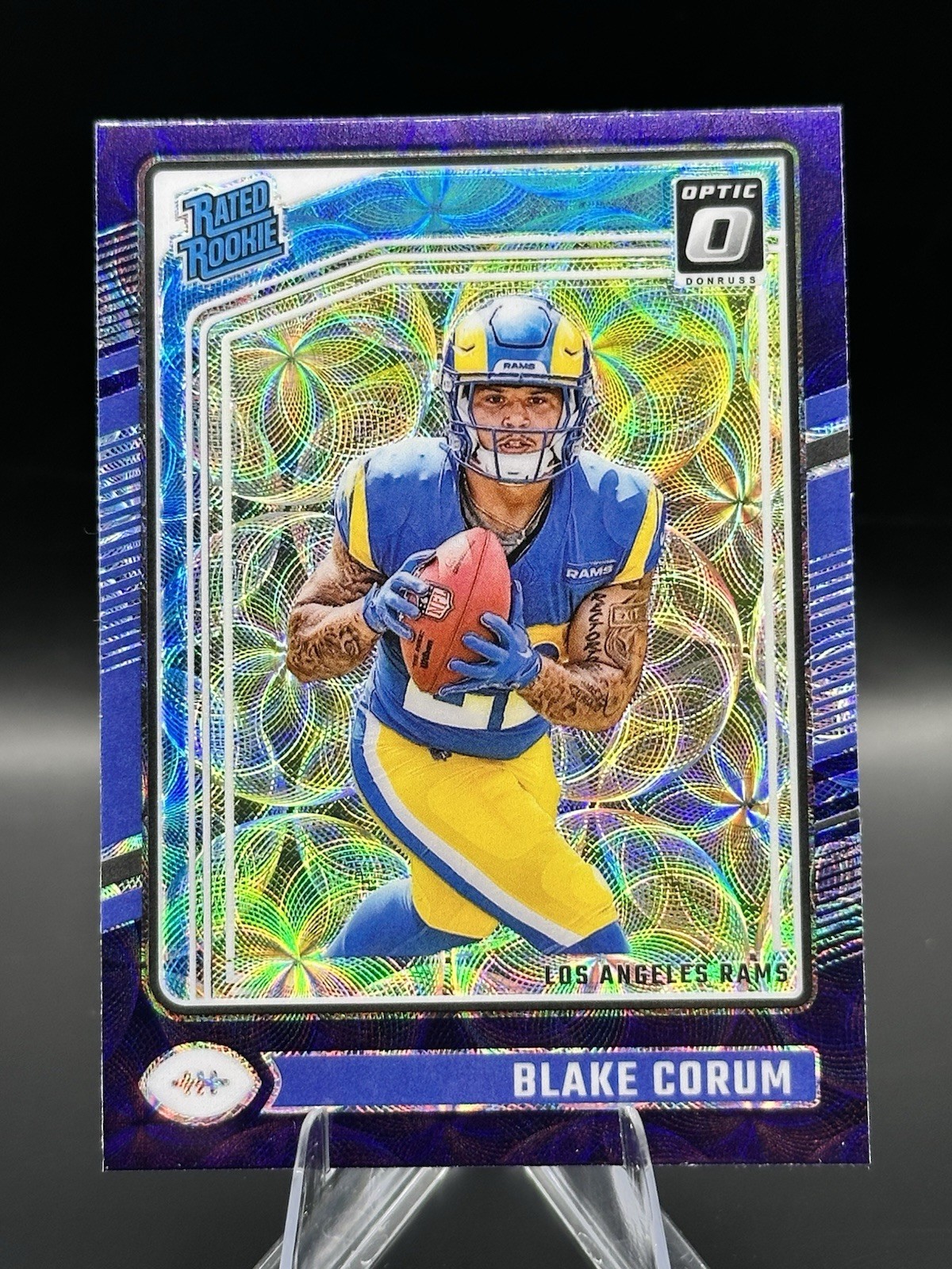 2024 DONRUSS OPTIC BLAKE CORUM PURPLE SCOPE RATED ROOKIE #208 LOS ANGELES RAMS