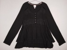 Knox Rose Women Size 2XL Black Solid Rayon Bl...