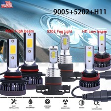 LED Headlight + Fog Light Bulbs Combo For Chevy Silverado 1500 2500HD 2007-2015