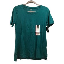 Women's Tee Small Crew Neck Green Members Mark Short Sleeve