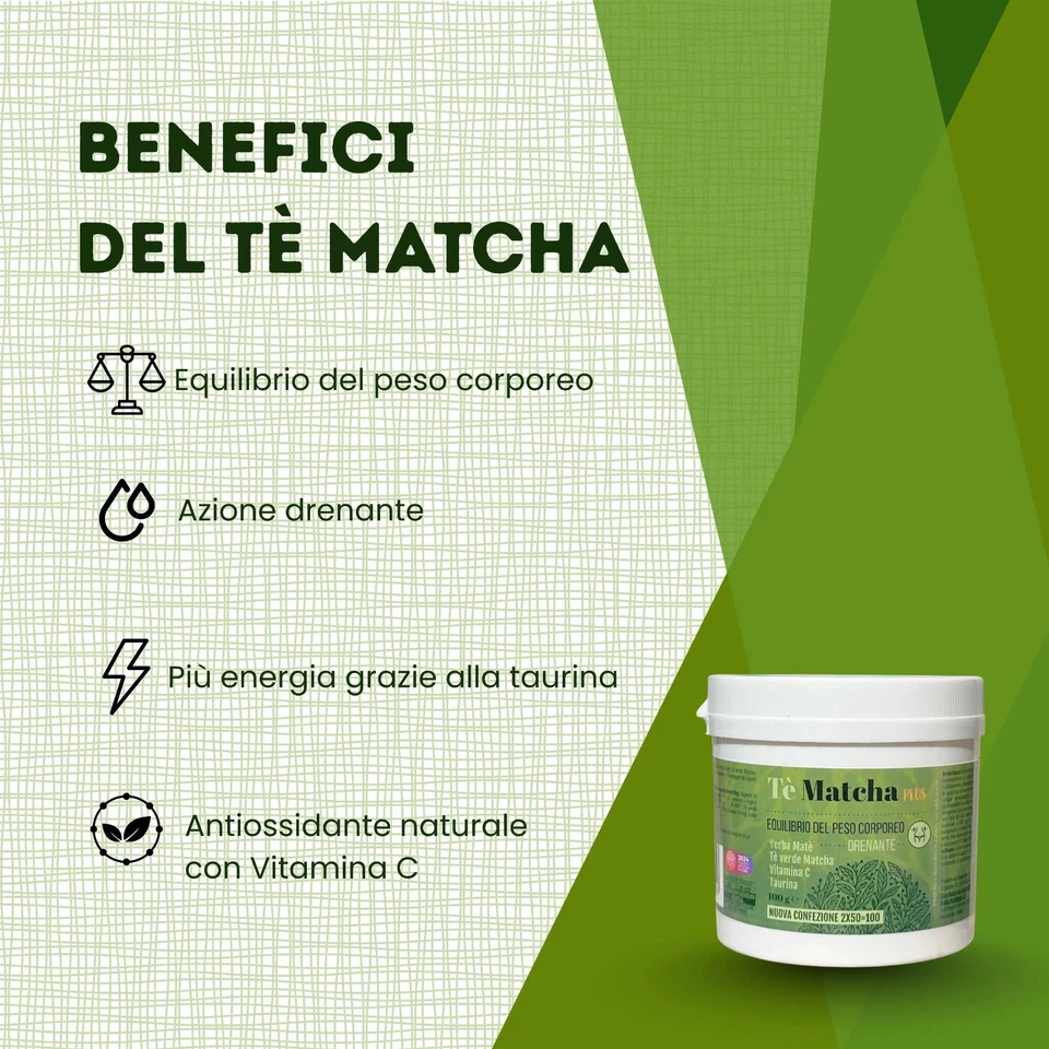 Te Matcha DImagrante Forte Drenante Forte Integratore Detox in Polvere 100gr - Immagine 2 di 4