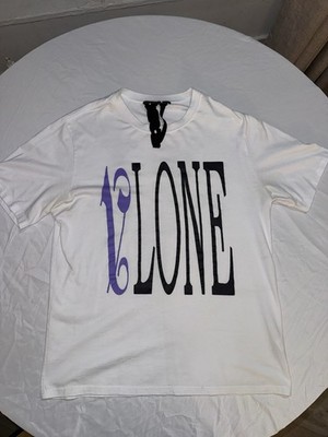 VLONE Palm Angels White Cotton Graphic Print Crew Neck Men's T-Shirt Size L