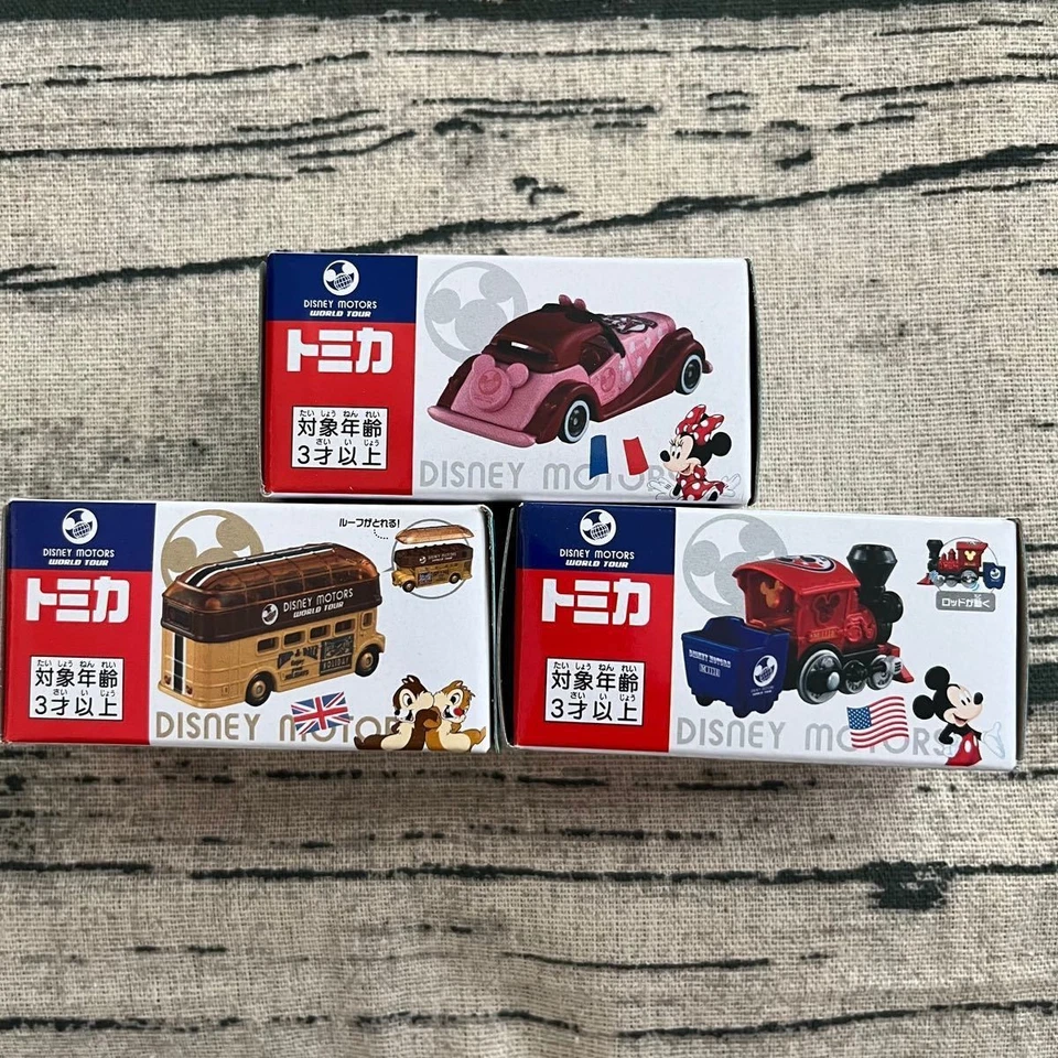 Lot 3 Tomica Disney Motors World Tour Mickey Mouse Takara Tomy Japan New - Image 2 of 4