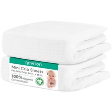 Newton Baby Organic Fitted Mini Crib Sheet 2-Pack - Ultra-Breathable and Soft,