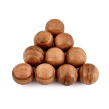 Acacia Wood Decorative Ball Set of 10 for Centerpiece or Individual Use Ideal...