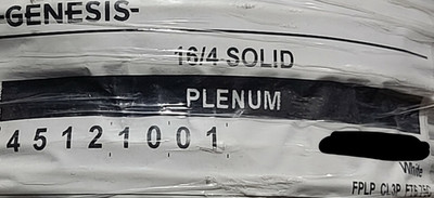 Southwire Genesis Cable 4512 16/4C Solid Plenum Fire Alarm FPLP White /100ft