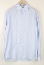 SUITSUPPLY Men Formal Shirt 45L/17 3/4L Blue Cotton Striped Extra Slim Classic I