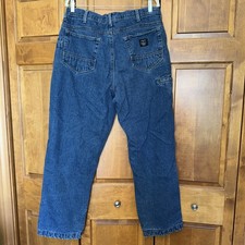 Larkin McKey Carpenter Pants Denim Lined Cotton Size 36x32 Workwear Trousers