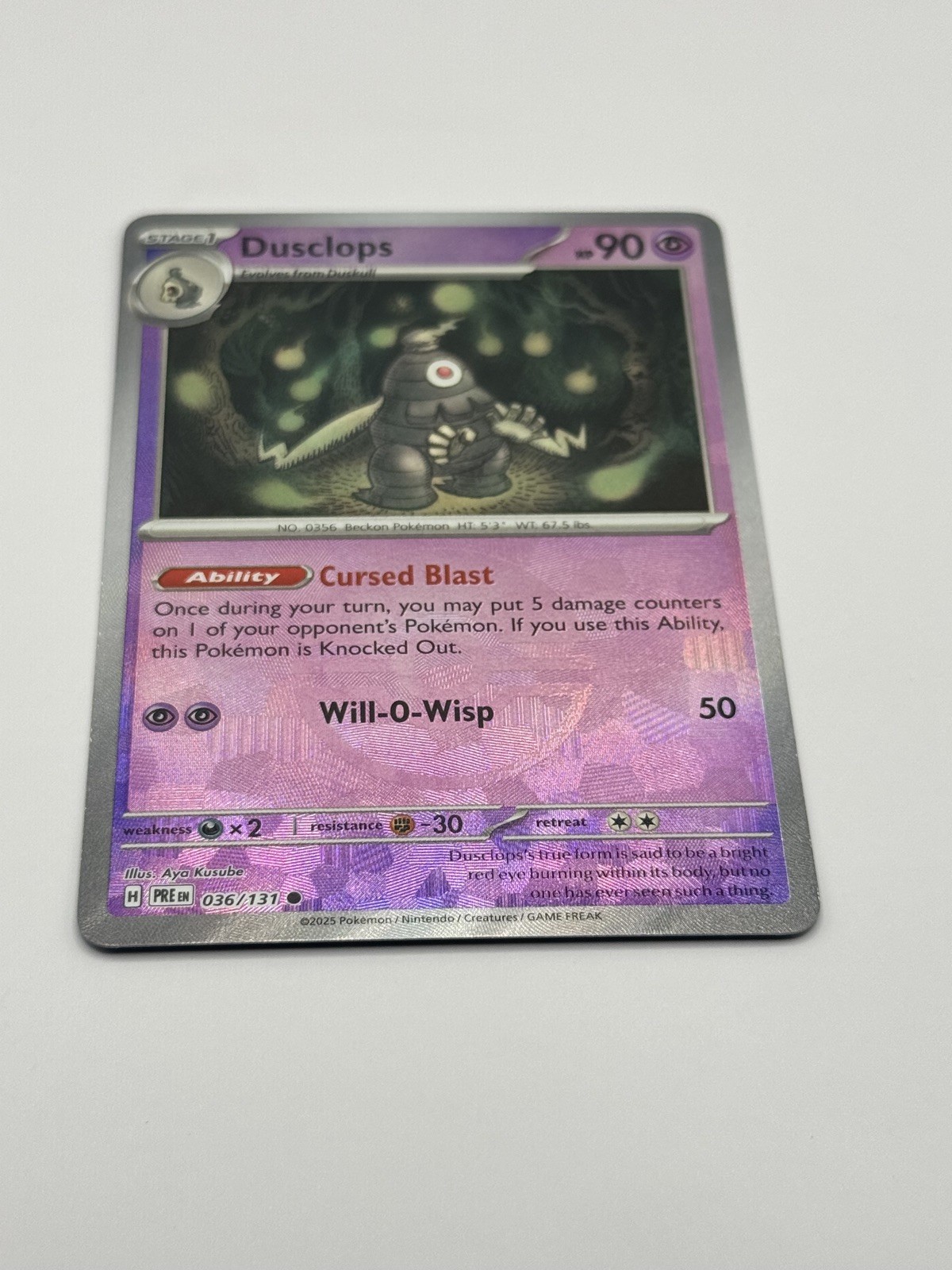 Dusclops 036/131 Poke Ball Pokemon TCG Prismatic Evolutions NM