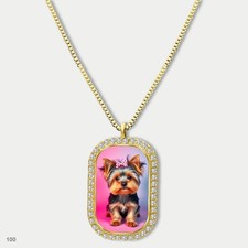 Gorgeous Cute Yorkie Yorkshire Terrier Dog Fashion Pendant Necklace Chain Printe