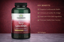 Swanson Soy Lecithin Non-GMO 1200 mg 180 Softgels