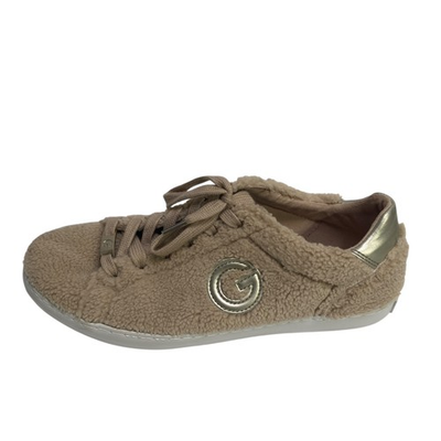 #ad GBG Los Angeles Meeko Women 11 Beige Faux Fur Lace Up Sneaker Preppy Streetwear $19.80