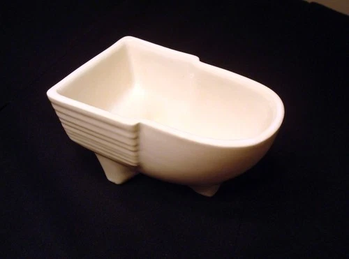 McCoy Pottery, vintage 1967, glossy white, footed, marked McCoy USA, good cond.