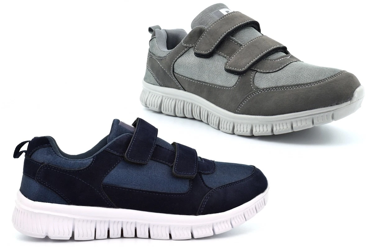 Mens Touch Fasten Trainers Lightweight Trainers Touch Fasten Shoes Memory Foam