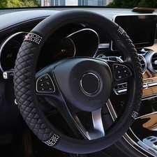 Microfiber Leather Steering Wheel Cover with Anti-Slip Lining Universal Car A...