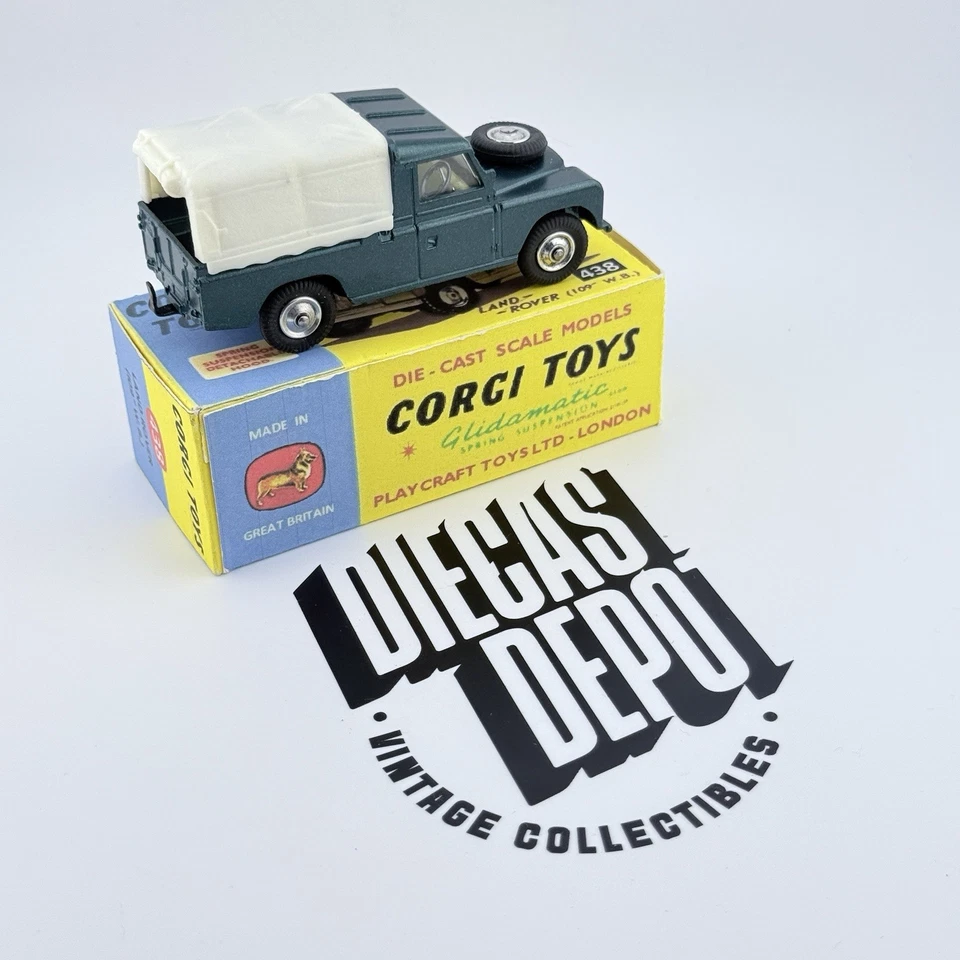 CORGI 438 LAND ROVER 109 código 3 em verde metálico mais escuro + caixa de reprodução - Imagem 4 de 4