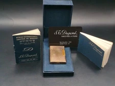 Vintage S.T. Dupont Ligne 1 Small Lighter – Gold Plated – 1983 – Box & Papers