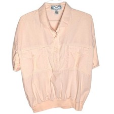 Dino di Milano VTG Peach Colored Pullover Lightweight 80's Dad Vibes Golf Shirt