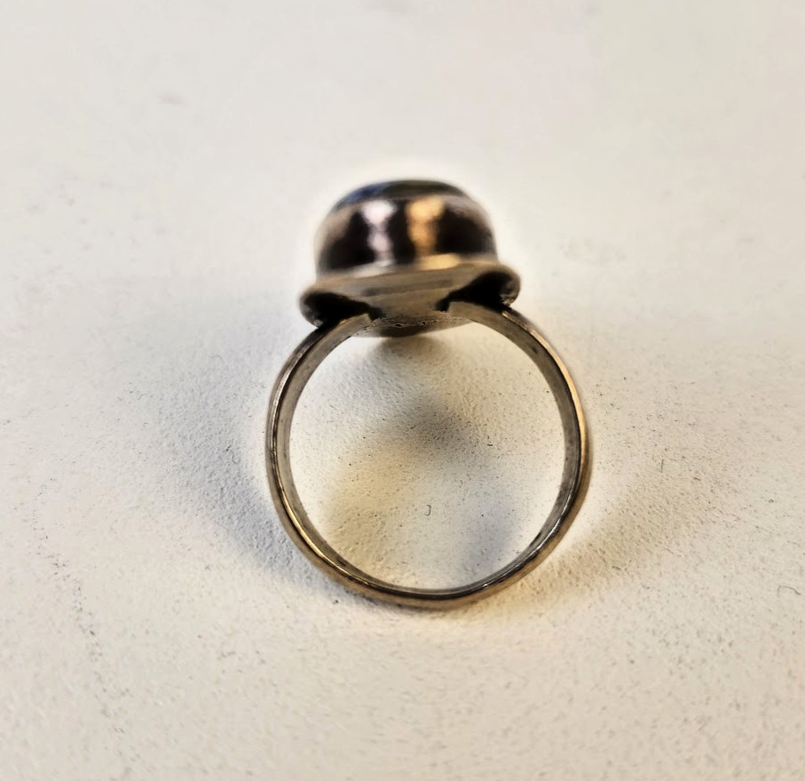 Sterling Silver Ring Lapiz Native Large Stone Siz… - image 4