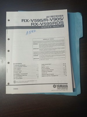 Yamaha RX-V595/V595RDS R-V905- Service Manual Original Repair Book AV Receiver