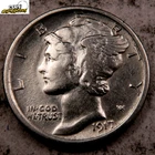 1917-D Mercury Dime * Almost Uncirculated AU * Better Date * 1 Coin