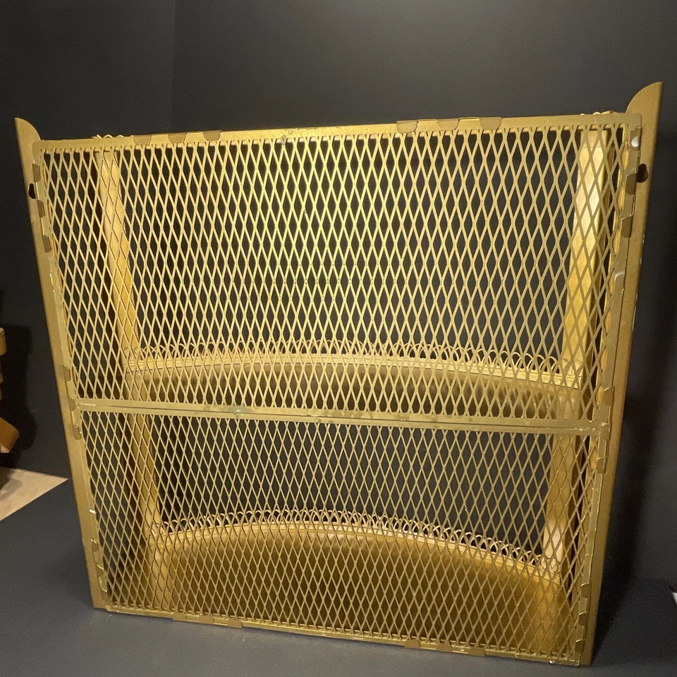 Estante de pared de baño vintage de metal dorado de 3 niveles MCM Hollywood Regency Foto 3 de 4