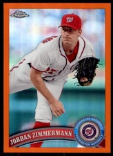 2011 Topps Chrome #102 Jordan Zimmermann Orange Refractors