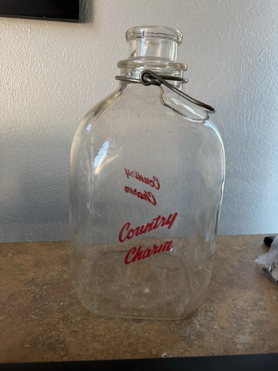 Gallon Glass Milk Jug Indiana Dairy Advertising Bottles
