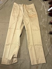 ORIGINAL WWII US ARMY OFFICER NCO  FIELD "KHAKI" SUMMER TROUSERS- SMALL  32X31