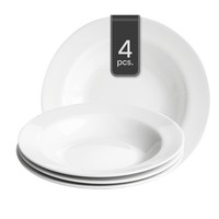 Suppenteller 4Er Set Porzellan Weiß Ø 20,5 Cm