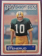 1983 Topps #85 Jan Stenerud Football card Green Bay Packers! HOF!