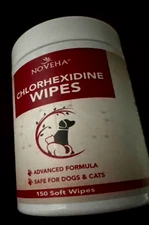 NEW NOVEHA Pet Wipes - Formulated Pet Wipes Facial Finger Folds 150 count