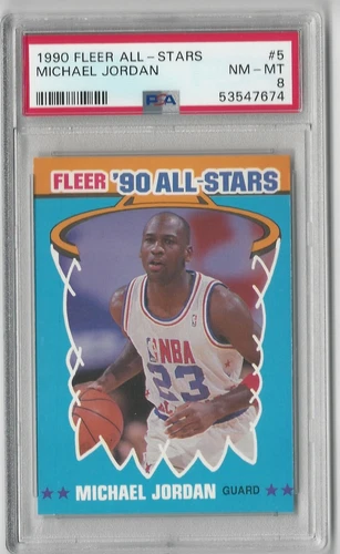 Michael Jordan 1990 Fleer All-Stars PSA 8 #5 Mint NEW CASE Bulls HOF THE GOAT