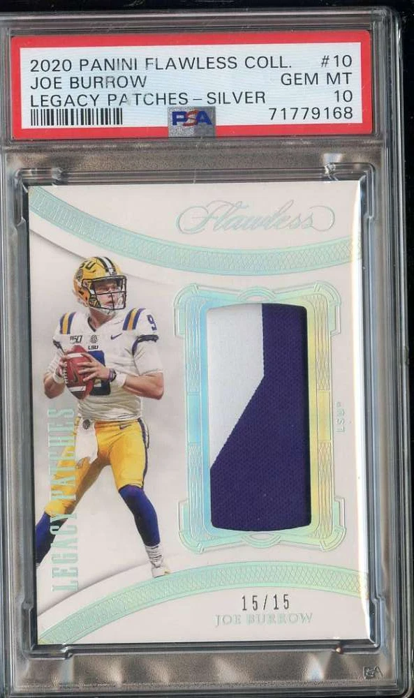 Joe Burrow Panini Flawless Collegiate Legacy Patches #10 Silver