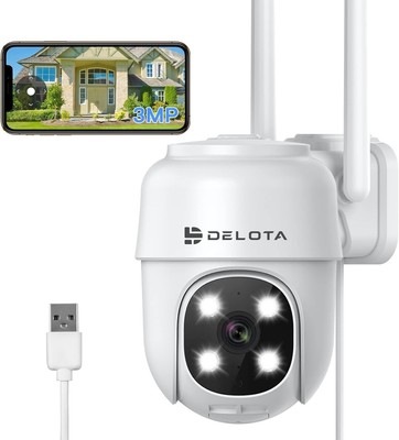 Delota 2K Ultra HD Outdoor PTZ Cloud Wireless Security Camera