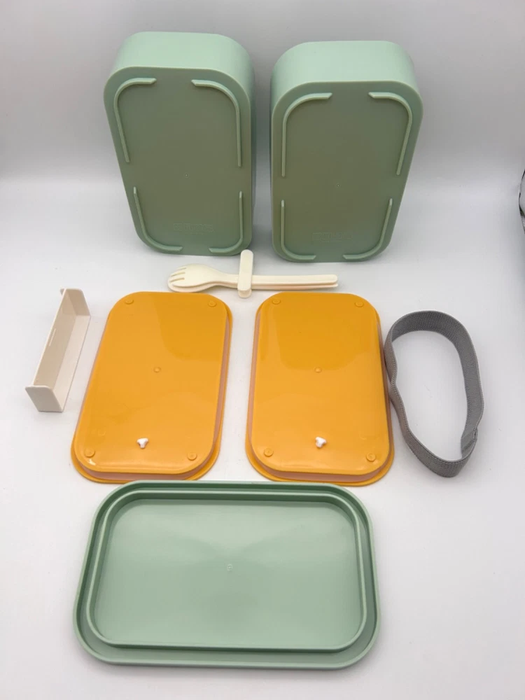 Bento Box Hi-Lunch Leak Proof Stackable Containers in Aqua Green for Adults