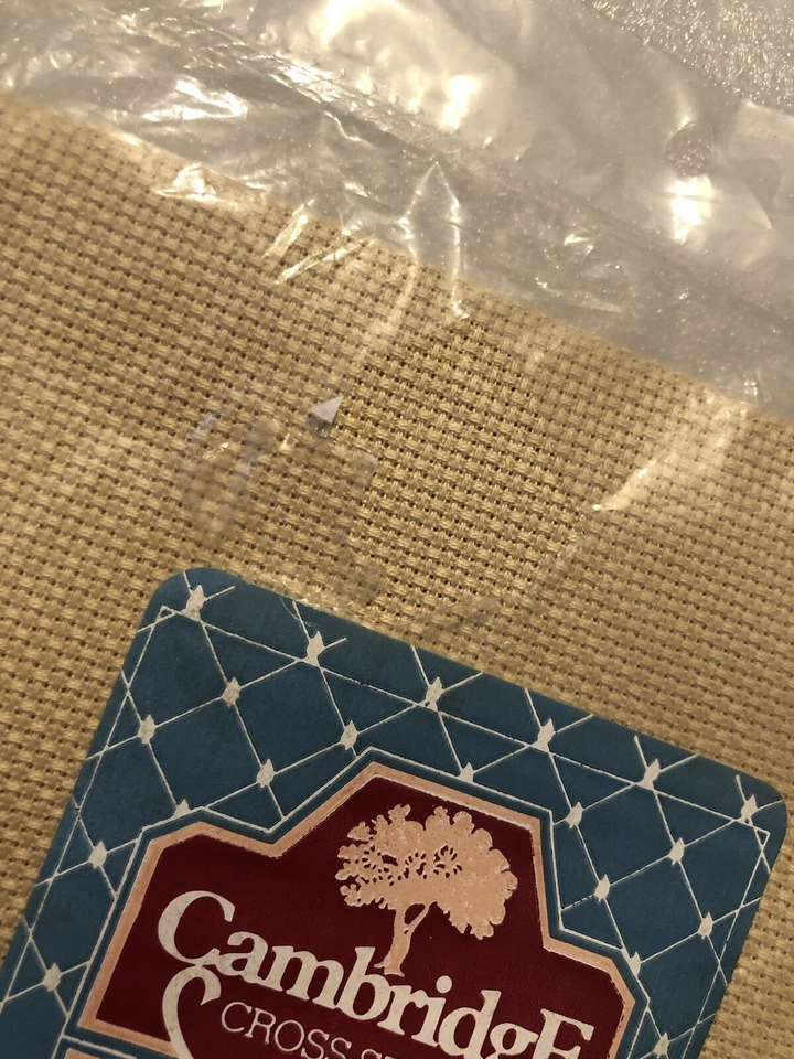 VTG Arts & Crafts Cambridge Cross Stitch Fabric X2 12x18” Mint & Tan 22225V1.5 - Image 3 of 4