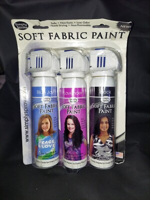 SOFT FABRIC SPRAY PAINT 3 Pack BLUE LAVENDER BLACK