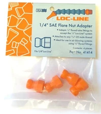 LOC LINE #41414 1/4" SAE FLARE NUT ADAPTER 4PC PACK - NEW
