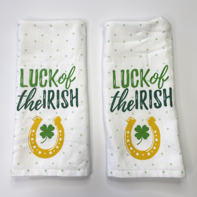 La Cuisine St Patricks Day Kitchen Towels Luck Of The Irish Shamrock Set Of 2 