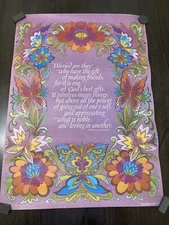 Vtg 1972 Thomas Hughes Blessed Are They Hallmak Poster Springbok Edition 28"x20"