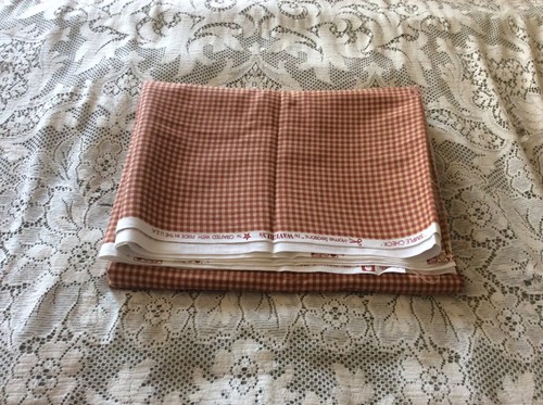 Home Seasons Waverly Simple Check Orange Cream Fabric 3.12 Yards 100% Cotton - Picture 5 of 5