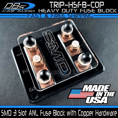 Steve Meade SMD Triple Copper ANL Fuse Holder 3 Slot Terminal Distribution Block