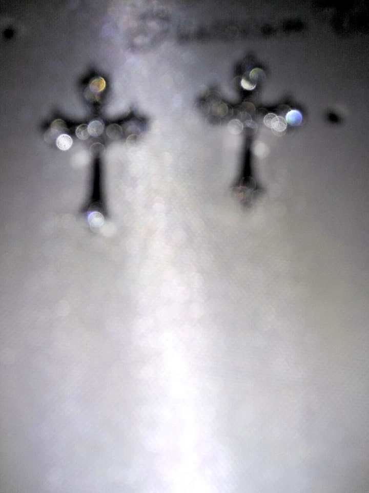 Croce Orecchini Argento Zircone Cubico Oro Bianco Religioso Qualità Nuovo - Immagine 3 di 4