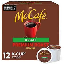 McCafe, Premium Roast Decaf Coffee, Keurig Single Serve K-Cup Pods, 12 Count